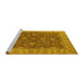 Sideview of Machine Washable Oriental Yellow Industrial Rug, wshurb1498yw