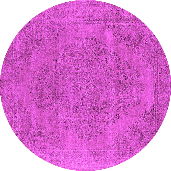 Round Oriental Pink Industrial Rug, urb1499pnk