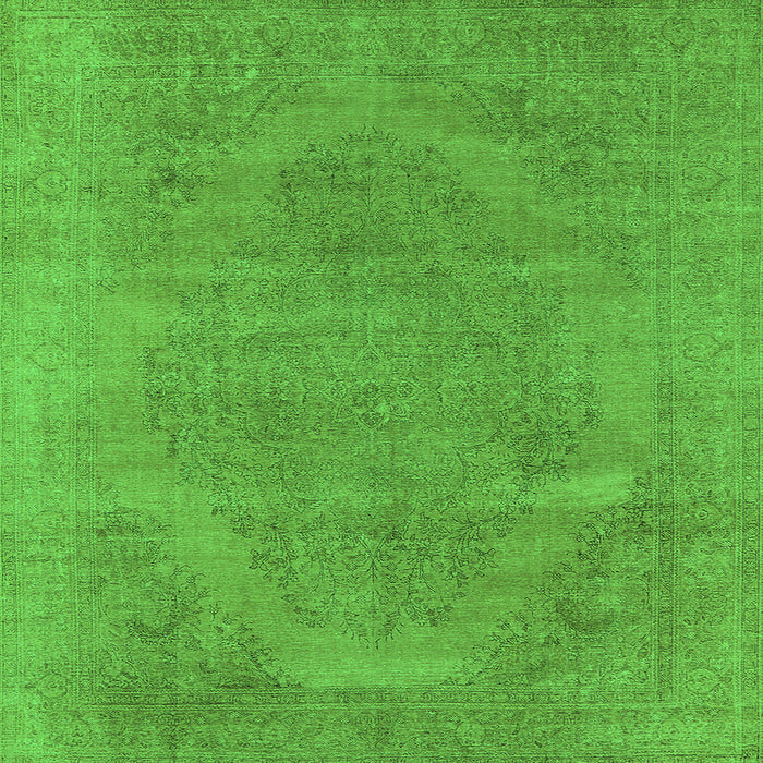 Square Oriental Green Industrial Rug, urb1499grn