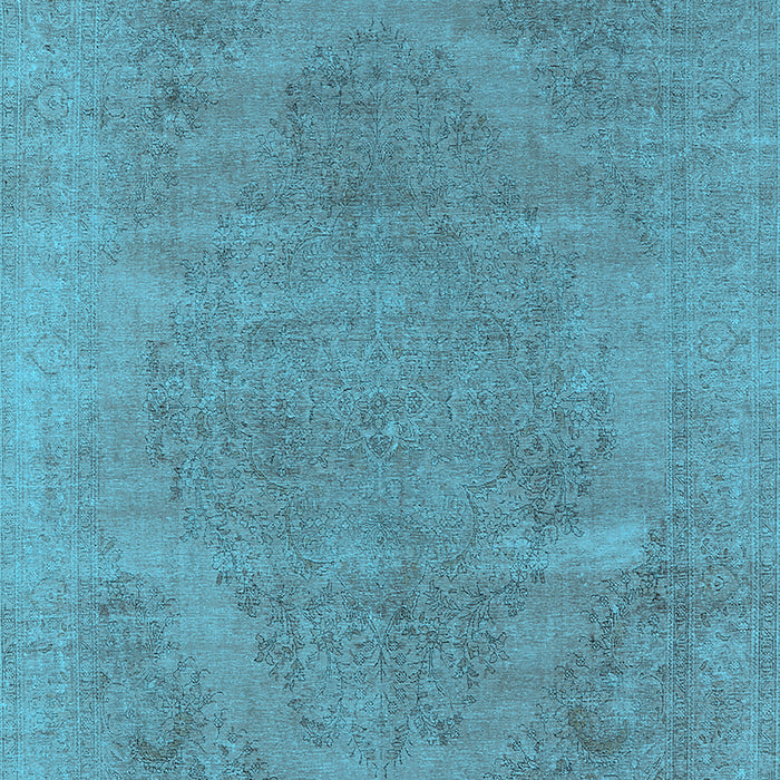 Machine Washable Oriental Light Blue Industrial Rug, wshurb1499lblu