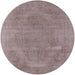 Round Machine Washable Industrial Modern Rose Dust Purple Rug, wshurb1499