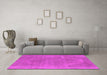 Machine Washable Oriental Pink Industrial Rug in a Living Room, wshurb1499pnk