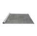 Sideview of Machine Washable Oriental Gray Industrial Rug, wshurb1499gry