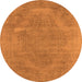 Round Oriental Orange Industrial Rug, urb1499org