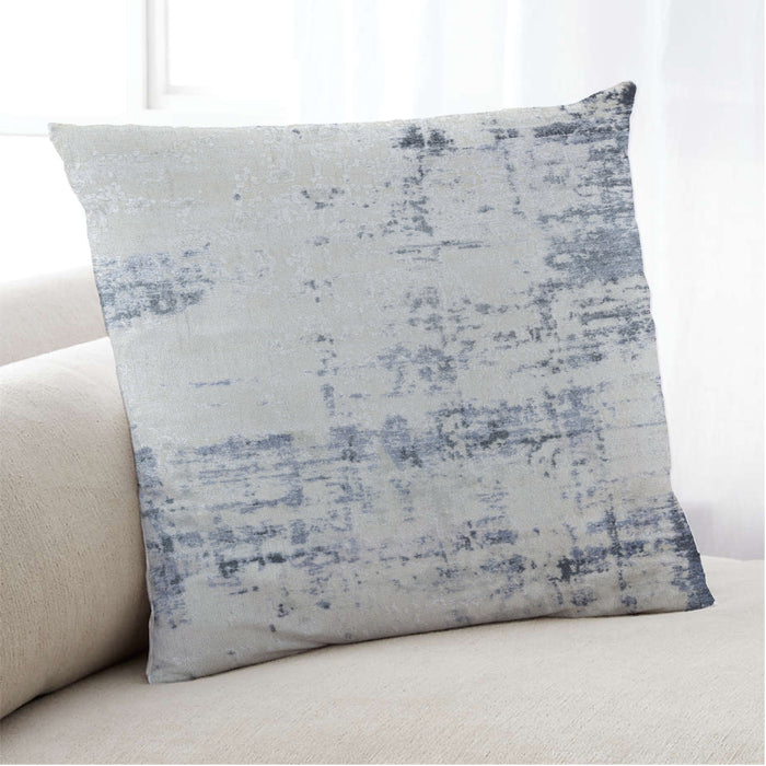 Lifestyle Image of Mid-Century Modern Urban Square Platinum Gray Throw Pillow, 18 inch by 18 inch, pwurb14