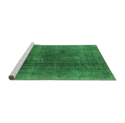 Sideview of Machine Washable Oriental Green Industrial Area Rugs, wshurb1500grn