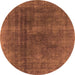 Round Oriental Orange Industrial Rug, urb1500org