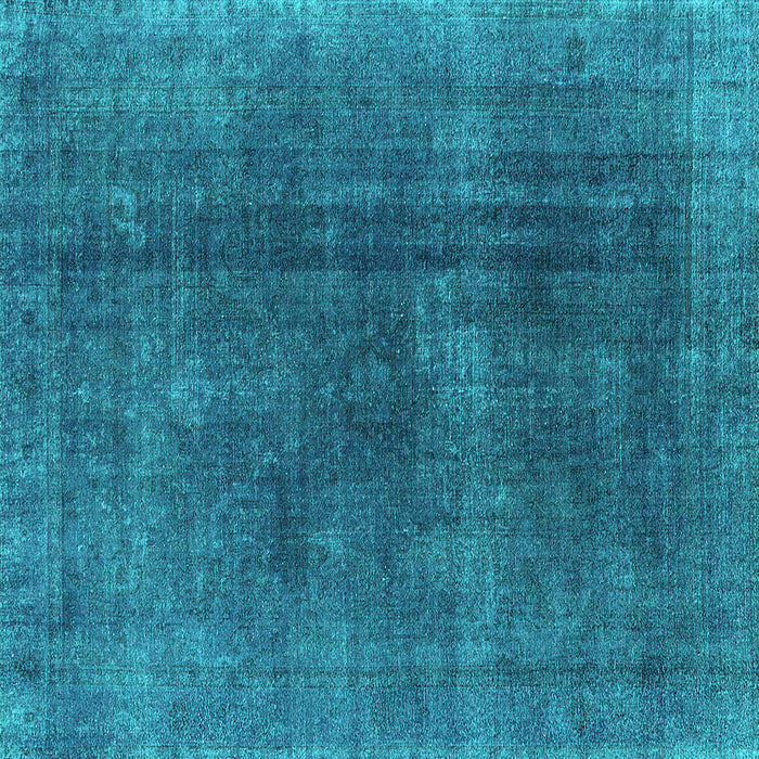 Square Machine Washable Oriental Turquoise Industrial Area Rugs, wshurb1500turq