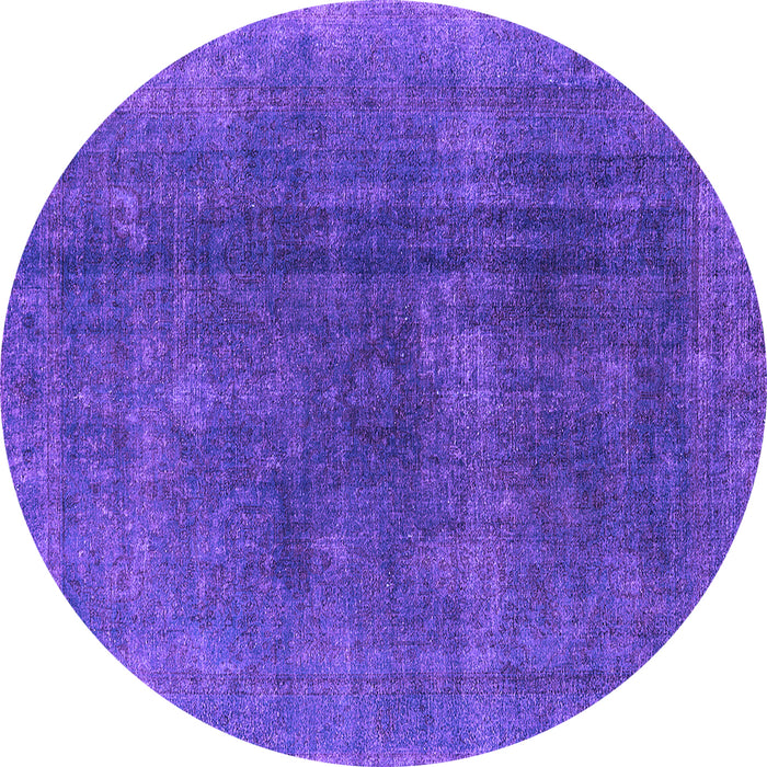 Round Oriental Purple Industrial Rug, urb1500pur