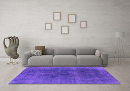 Machine Washable Oriental Purple Industrial Area Rugs in a Living Room, wshurb1500pur