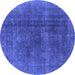 Round Oriental Blue Industrial Rug, urb1500blu