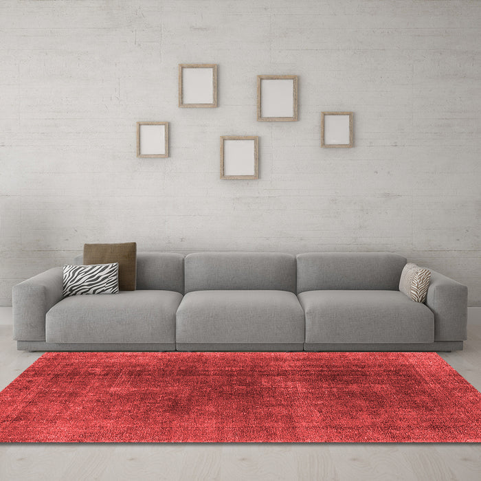 Industrial Red Washable Rugs