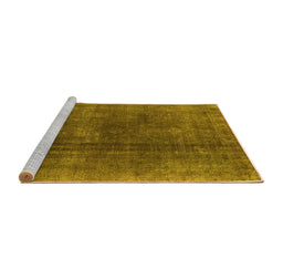 Sideview of Machine Washable Oriental Yellow Industrial Rug, wshurb1500yw