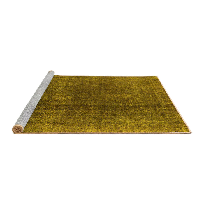Sideview of Machine Washable Oriental Yellow Industrial Rug, wshurb1500yw