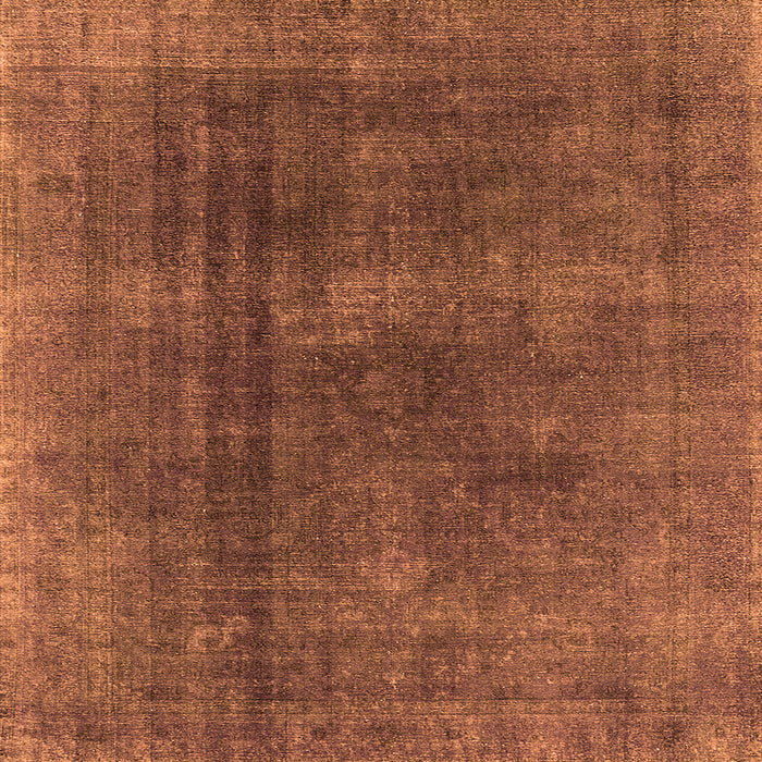 Square Machine Washable Oriental Orange Industrial Area Rugs, wshurb1500org