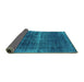 Sideview of Oriental Turquoise Industrial Rug, urb1501turq