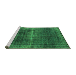 Sideview of Machine Washable Oriental Green Industrial Area Rugs, wshurb1501grn