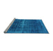 Sideview of Machine Washable Oriental Light Blue Industrial Rug, wshurb1501lblu