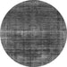 Round Oriental Gray Industrial Rug, urb1501gry