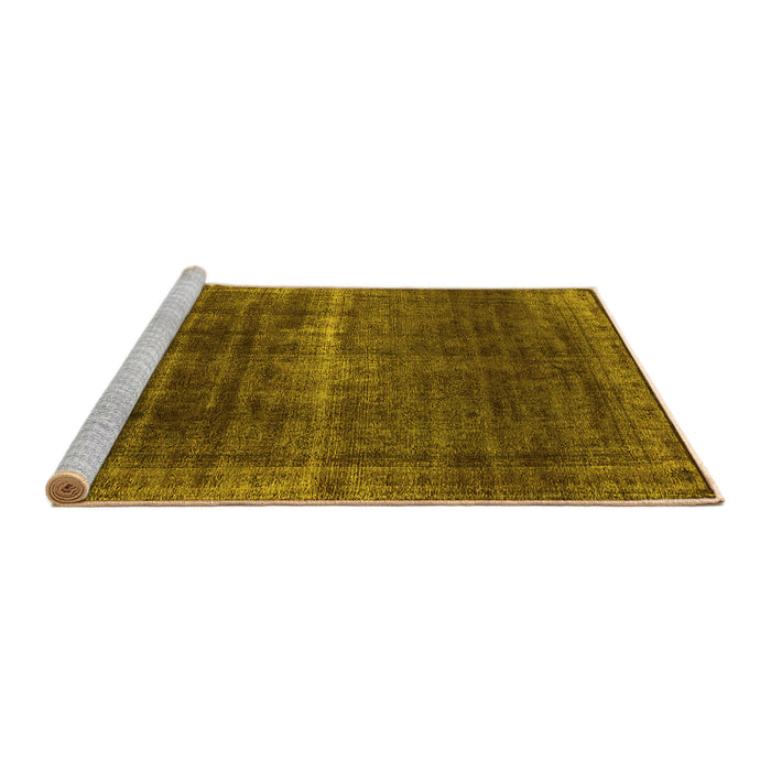 Sideview of Machine Washable Oriental Yellow Industrial Rug, wshurb1501yw