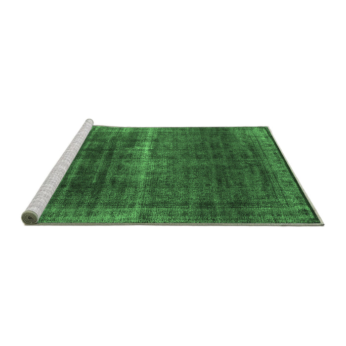 Sideview of Machine Washable Oriental Emerald Green Industrial Area Rugs, wshurb1501emgrn