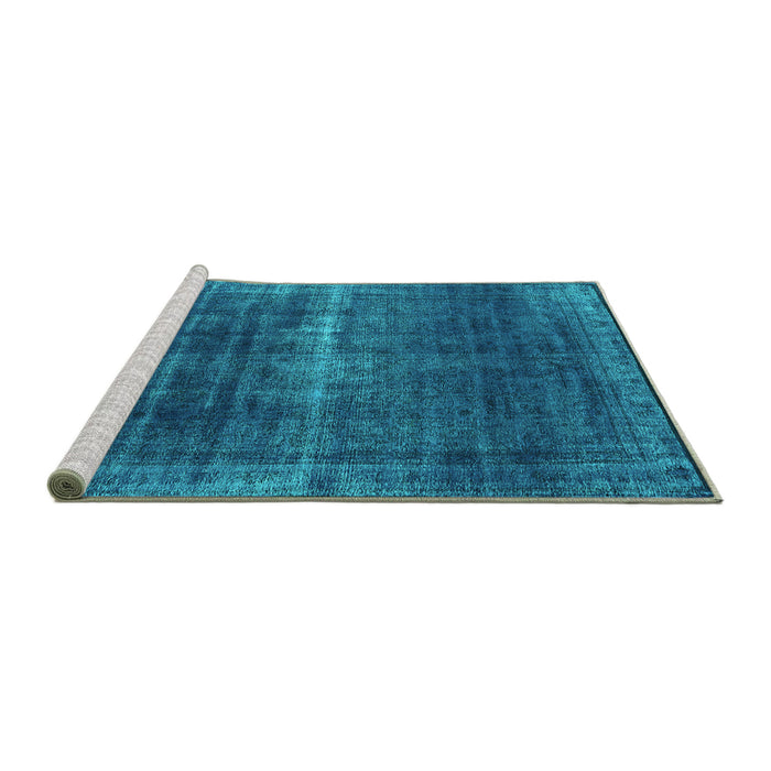 Sideview of Machine Washable Oriental Turquoise Industrial Area Rugs, wshurb1501turq