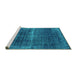 Sideview of Machine Washable Oriental Turquoise Industrial Area Rugs, wshurb1501turq