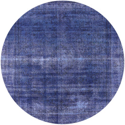 Round Machine Washable Industrial Modern Periwinkle Purple Rug, wshurb1501