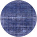 Round Machine Washable Industrial Modern Periwinkle Purple Rug, wshurb1501