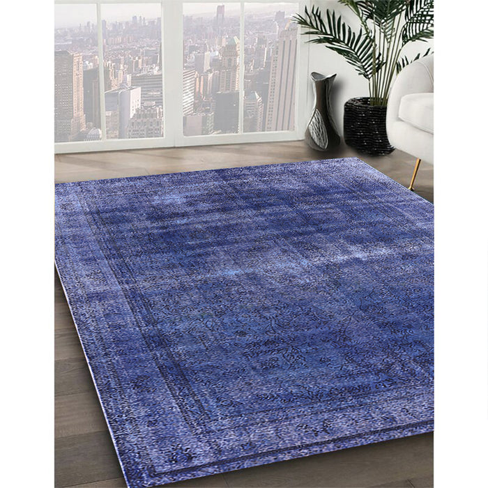 Machine Washable Industrial Modern Periwinkle Purple Rug in a Family Room, wshurb1501
