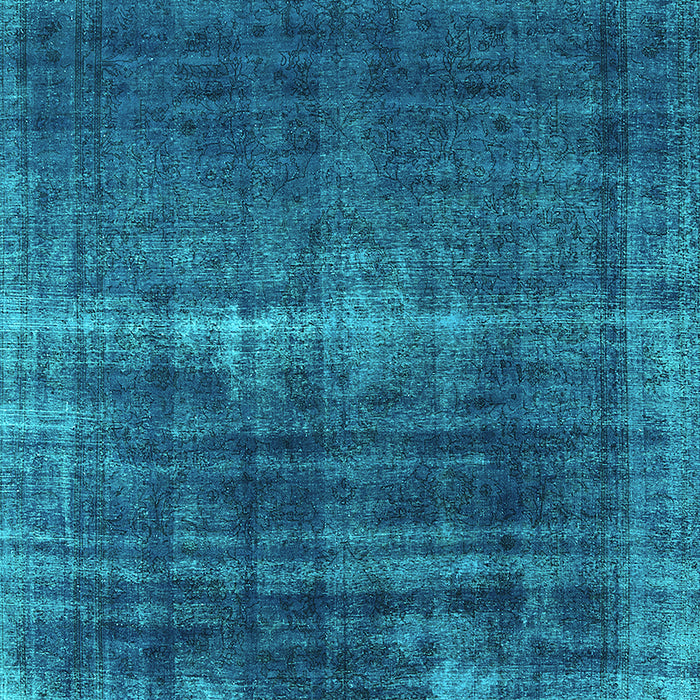 Machine Washable Oriental Turquoise Industrial Area Rugs, wshurb1501turq