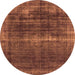 Round Oriental Orange Industrial Rug, urb1501org