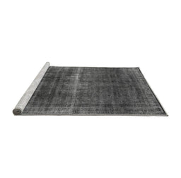 Sideview of Machine Washable Oriental Gray Industrial Rug, wshurb1501gry