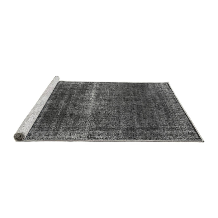 Sideview of Machine Washable Oriental Gray Industrial Rug, wshurb1501gry