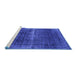 Sideview of Machine Washable Oriental Blue Industrial Rug, wshurb1501blu