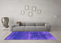 Machine Washable Oriental Purple Industrial Rug, wshurb1501pur