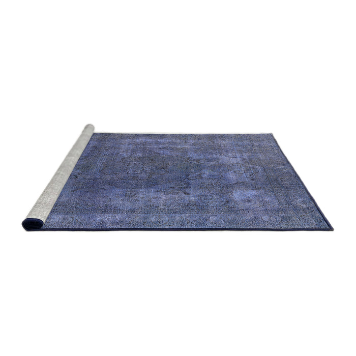 Sideview of Machine Washable Industrial Modern Periwinkle Purple Rug, wshurb1502