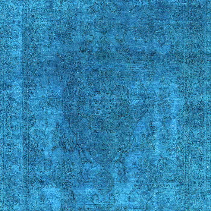 Machine Washable Oriental Light Blue Industrial Rug, wshurb1502lblu