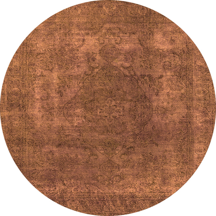Round Oriental Orange Industrial Rug, urb1502org