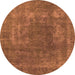 Round Oriental Orange Industrial Rug, urb1502org