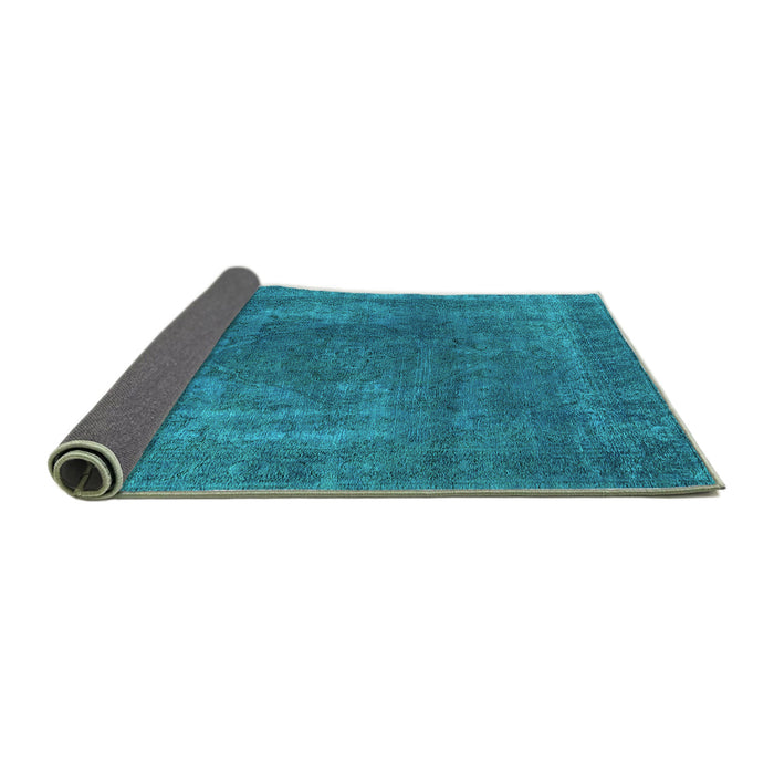 Sideview of Oriental Turquoise Industrial Rug, urb1502turq
