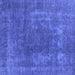 Square Machine Washable Oriental Blue Industrial Rug, wshurb1502blu