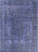 Machine Washable Industrial Modern Periwinkle Purple Rug, wshurb1502