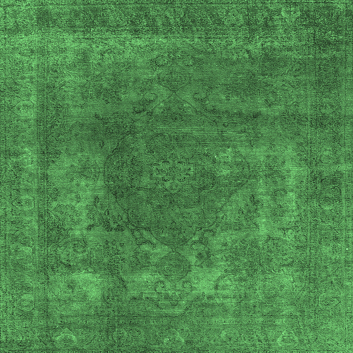 Square Oriental Emerald Green Industrial Rug, urb1502emgrn
