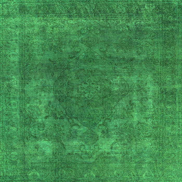 Square Oriental Green Industrial Rug, urb1502grn