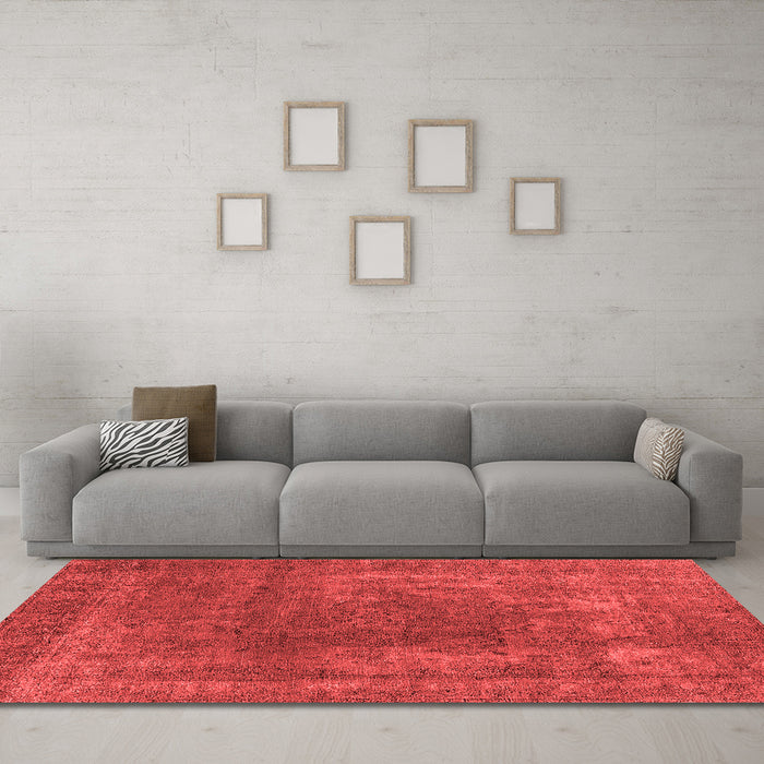 Industrial Red Washable Rugs