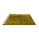 Sideview of Machine Washable Oriental Yellow Industrial Rug, wshurb1502yw