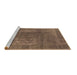 Sideview of Machine Washable Oriental Brown Industrial Rug, wshurb1502brn