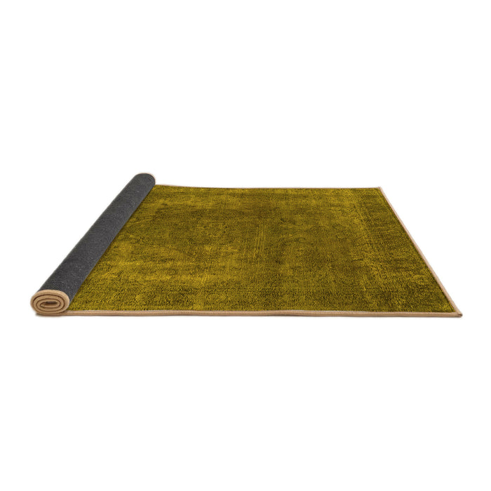 Sideview of Oriental Yellow Industrial Rug, urb1502yw