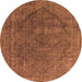 Round Oriental Orange Industrial Rug, urb1503org